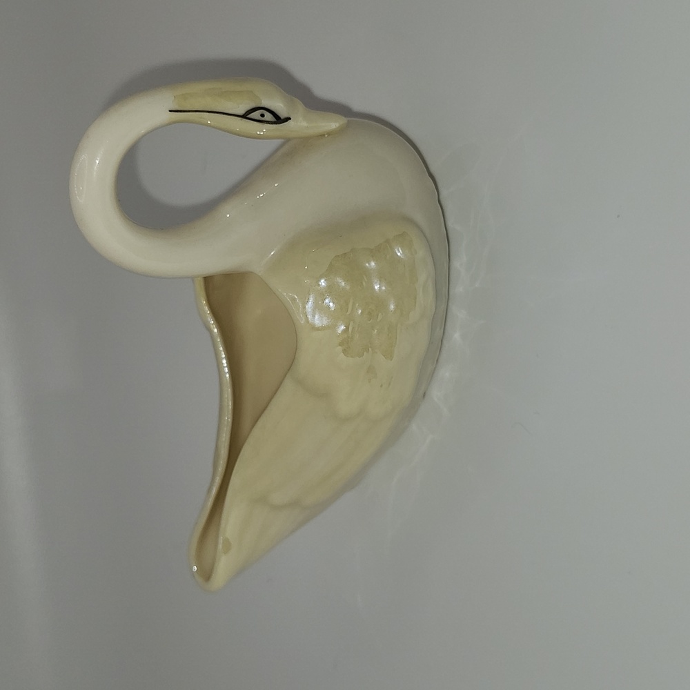 Belleek Swan Porcelain Creamer Figurine Trinket Dish
